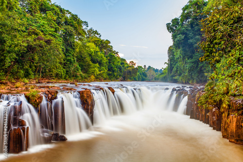 Fototapeta Naklejka Na Ścianę i Meble -  Beautiful waterfall at Tad Pha Suam Waterfall, Pakse, Laos