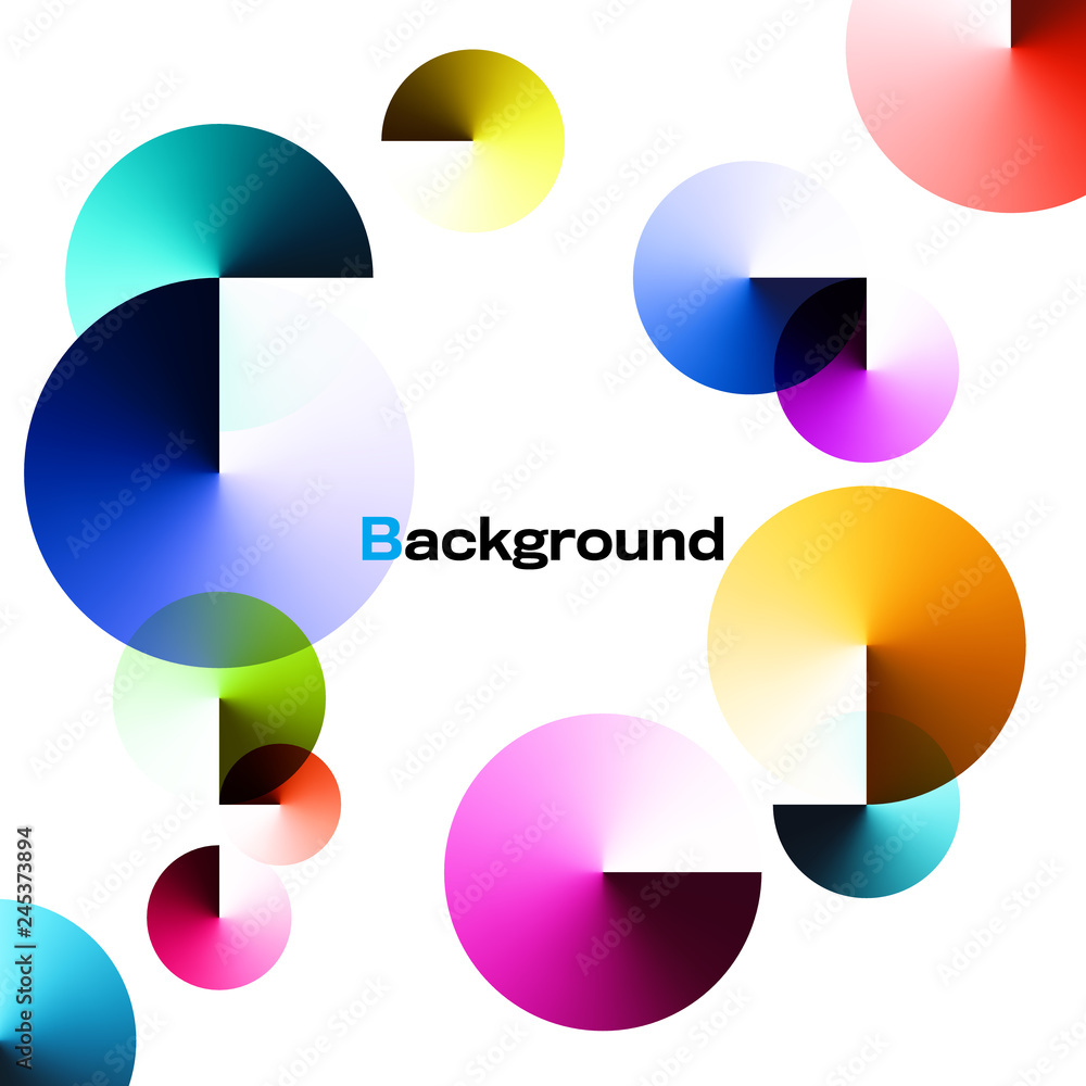 Geometric Colorful Angle Gradient Circles Isolated on White Background with Copy Space. EPS 10 Vector. Geometric Colorful Angle Gradient Circles Isolated on White Background with Copy Space. EPS 10 Vector.