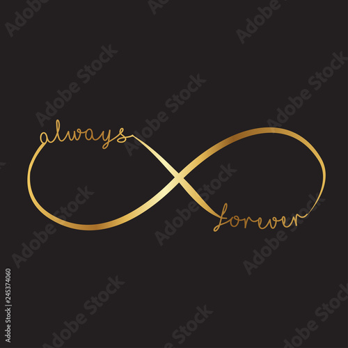 golden infinity sign, vector illustration