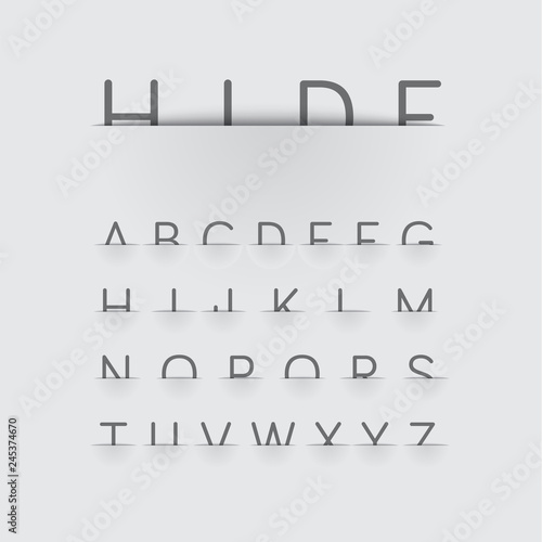 Hiding font with detailed pocket, vector