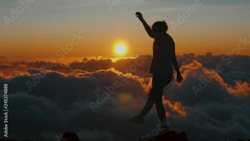 View from the top of Haleakal? while sunset. The biggest volcano in Maui, Hawaii. photo