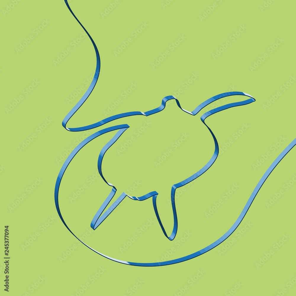 Realistic ribbon shapes an animal, vector illustration Realistic ribbon shapes an animal, vector illustration