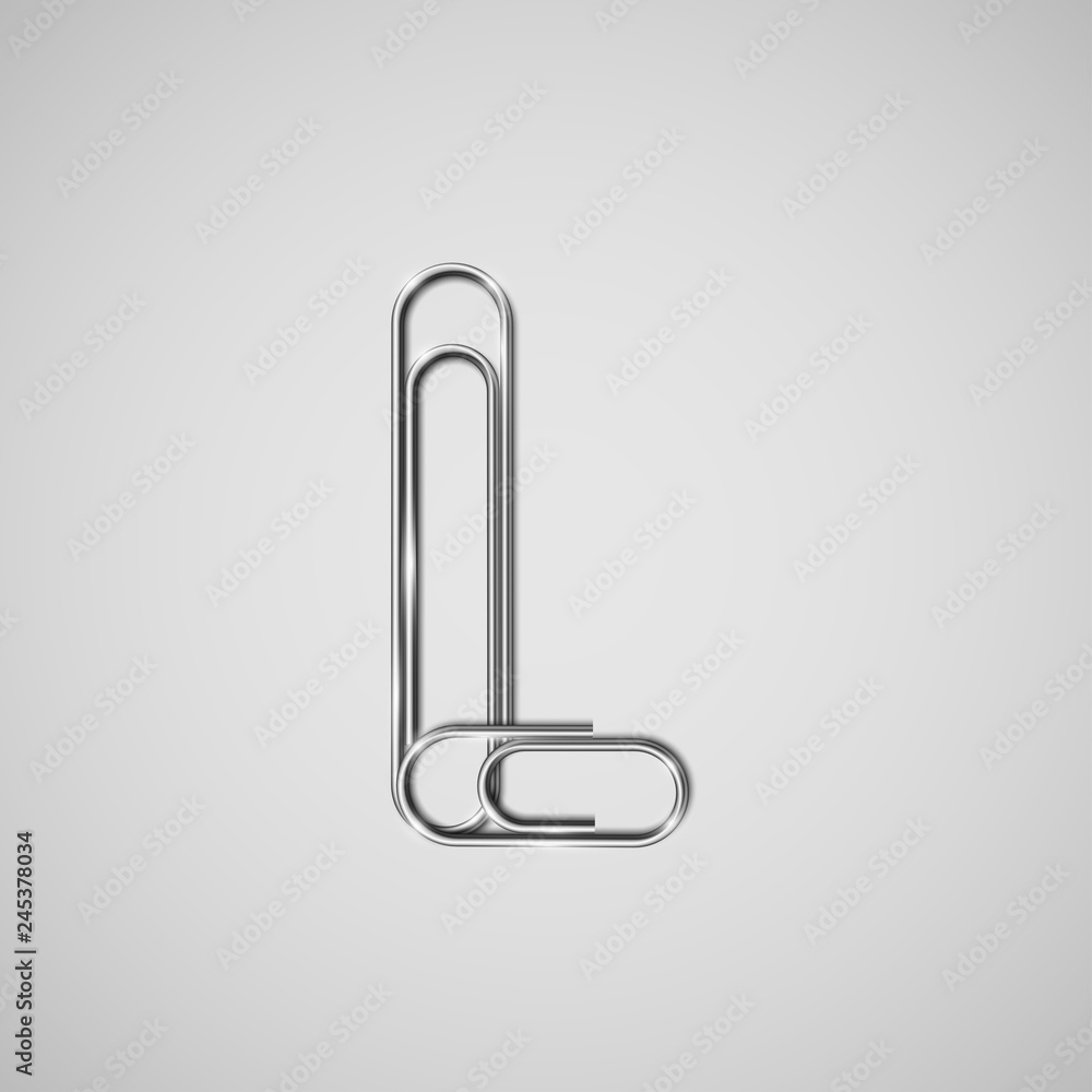 Linked paperclips forming a character, vector Linked paperclips forming a character, vector