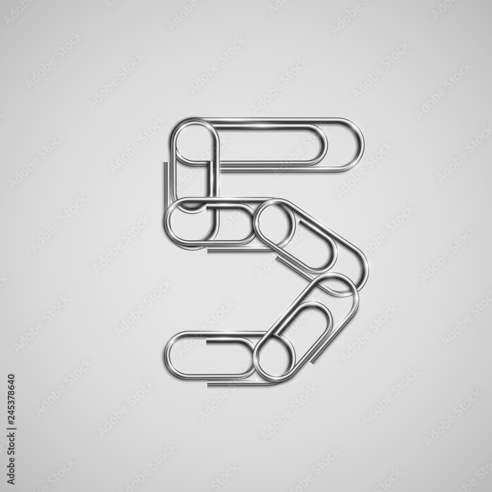 Linked paperclips forming a character, vector Linked paperclips forming a character, vector