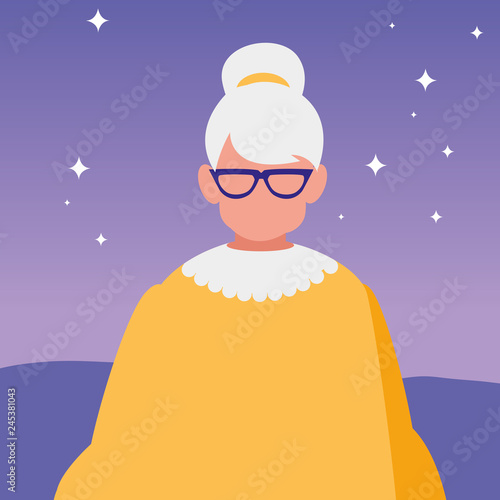 cute grandmother avatar character