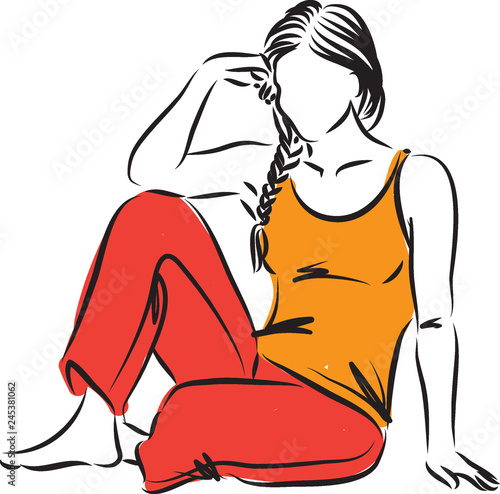 pretty woman relax illustration