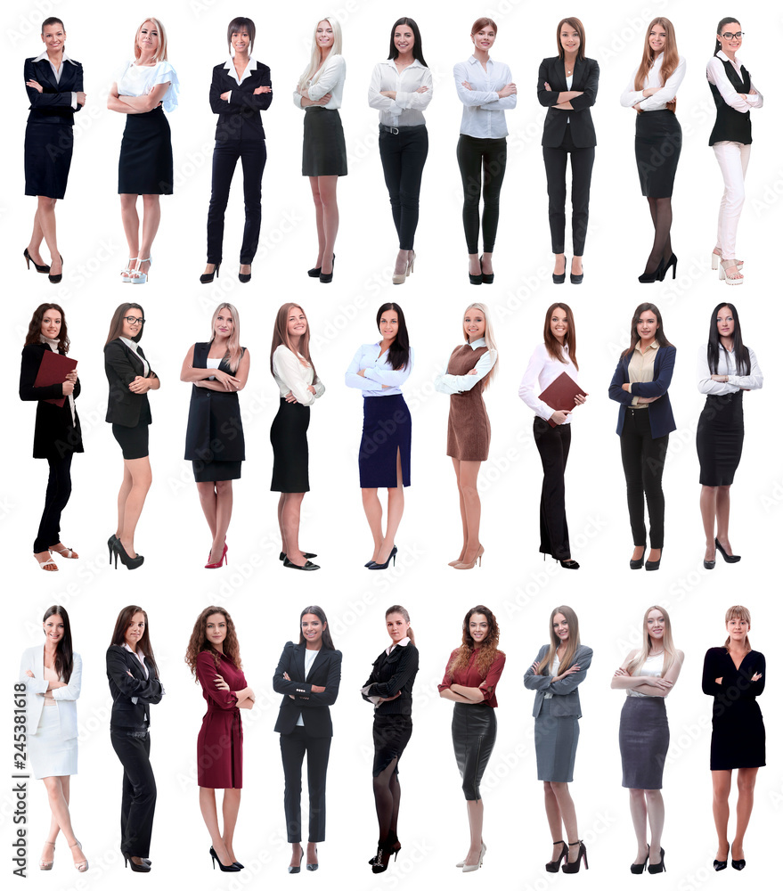 Obraz premium collage of successful modern businesswoman. isolated on white