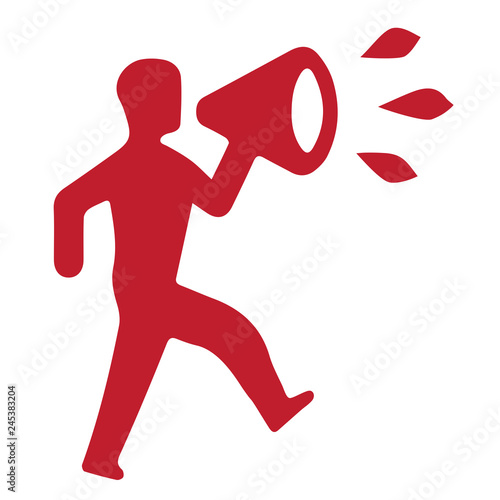 demonstration - advertising - vector icon - red glyph style