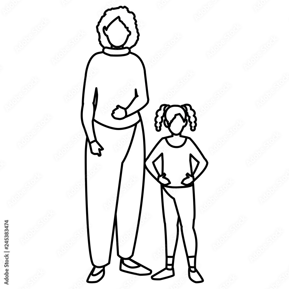 cute mother with daughter characters cute mother with daughter characters