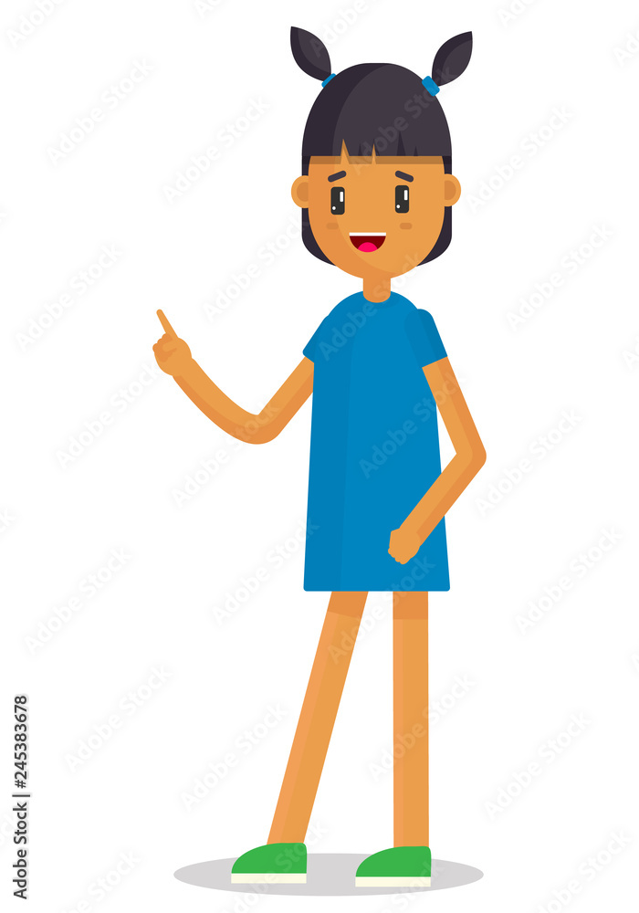 Vector drawing girl on white background Vector drawing girl on white background