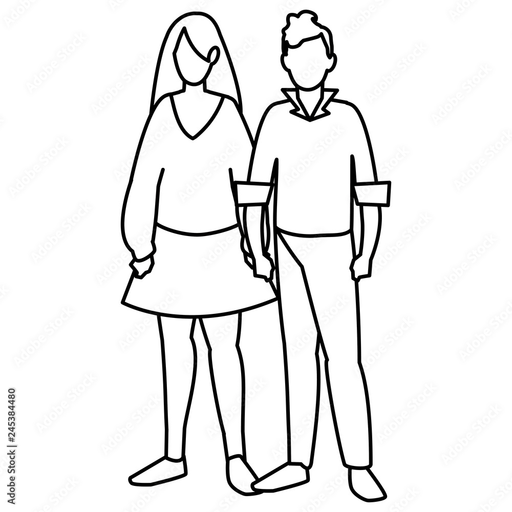 young couple avatars characters young couple avatars characters