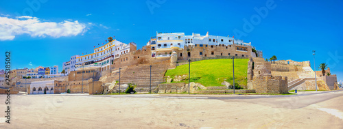 Ancient fortress and residential houses in Medina. Tangier, Morocco