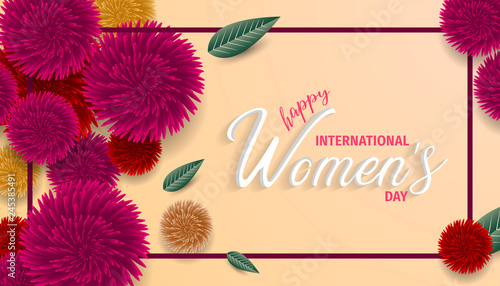 International Women's Day Vector - Happy Women's Day. 8 march international women's day greeting card.