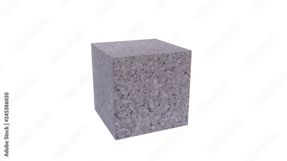 cubic stone material 3d rendering isolated include clipping path on white background cubic stone material 3d rendering isolated include clipping path on white background