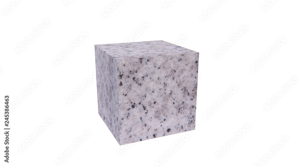 cubic stone material 3d rendering isolated include clipping path on white background cubic stone material 3d rendering isolated include clipping path on white background