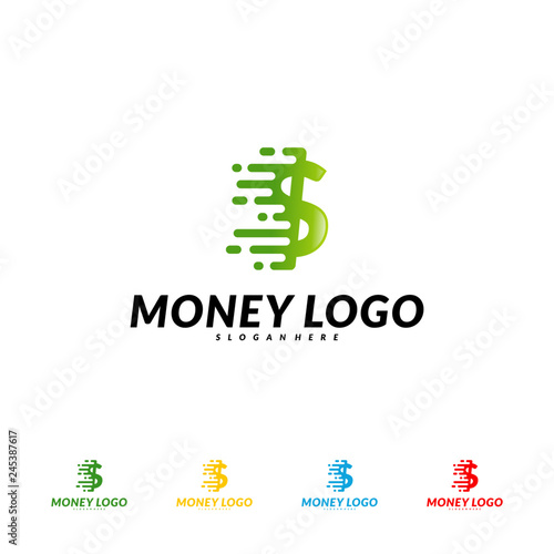 Fast money logo Design Concept Vector. Fast Coin logo Template