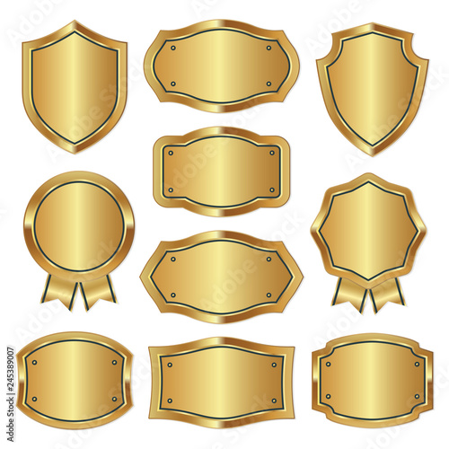 set of blank badge and labels