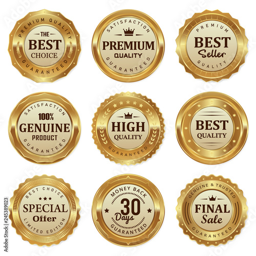 set of luxury vintage badges and labels