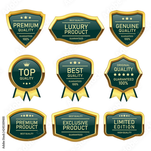 set of badges and labels