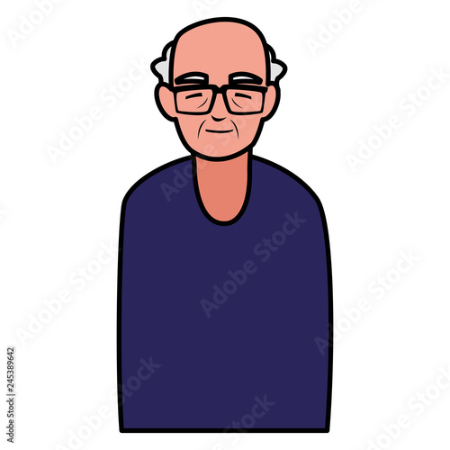cute grandfather avatar character