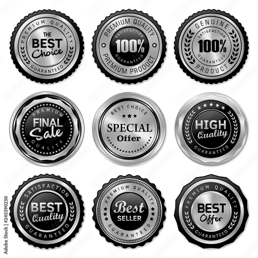 set of quality badges and labels - obrazy, fototapety, plakaty 