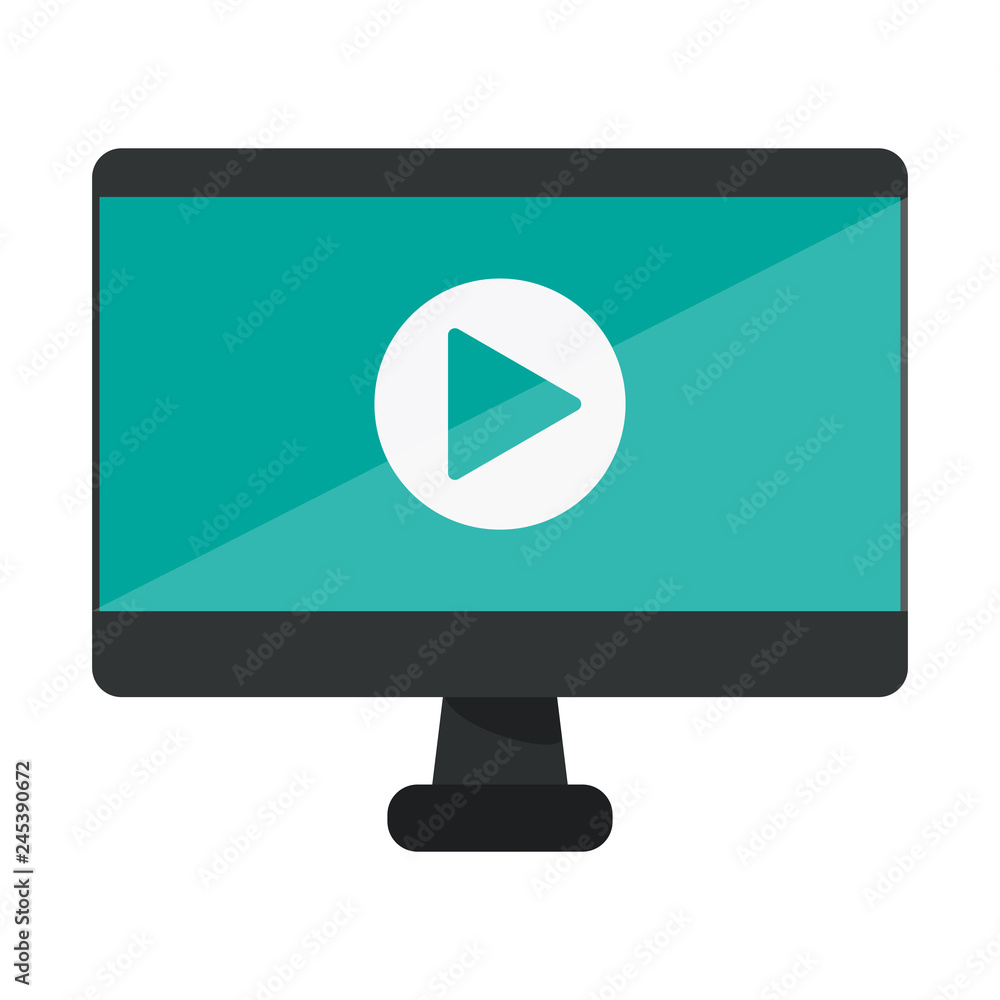 computer screen with video symbol computer screen with video symbol
