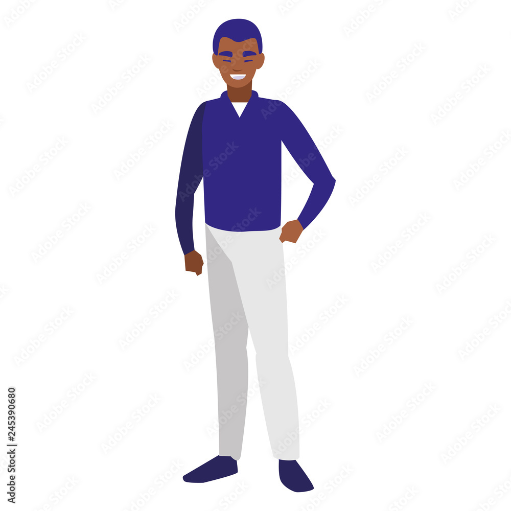 young man black avatar character