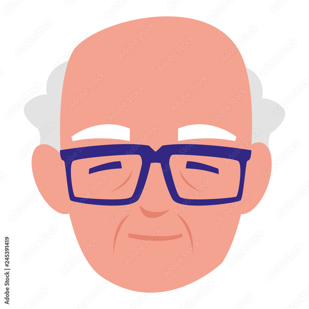cute grandfather head avatar character cute grandfather head avatar character