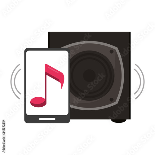 smartphone with music and speaker