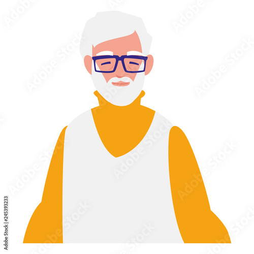 cute grandfather avatar character