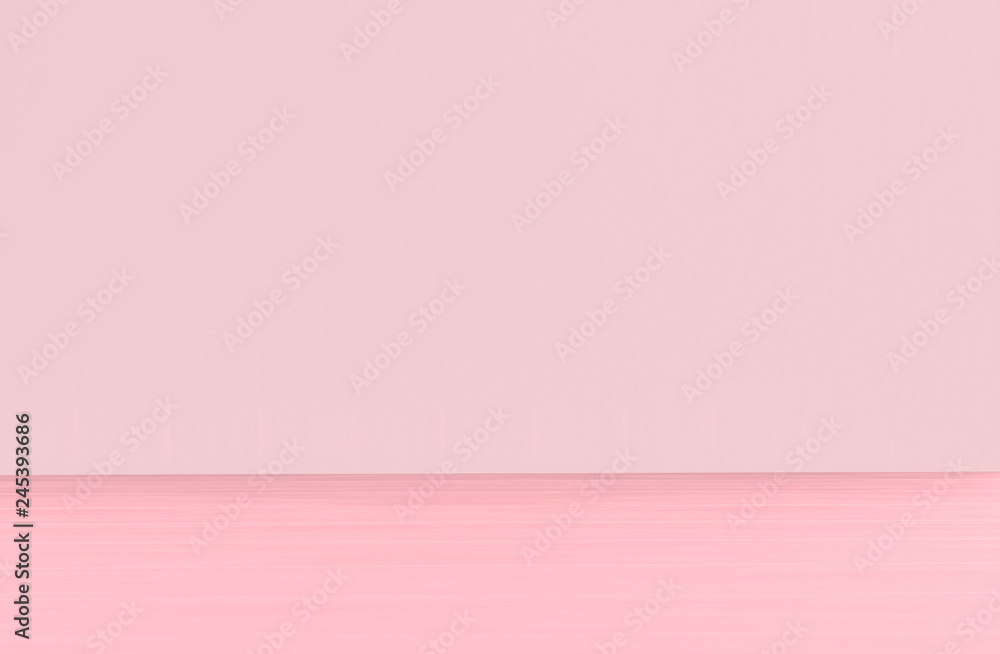 3d rendering. sweet soft pink tone color wood panel floor and wall background.