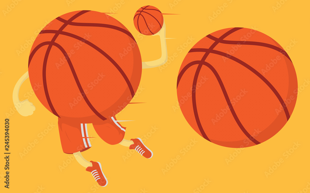 Basketball player vector Illustration. Ball, sport, mascot, sports, activity design concept