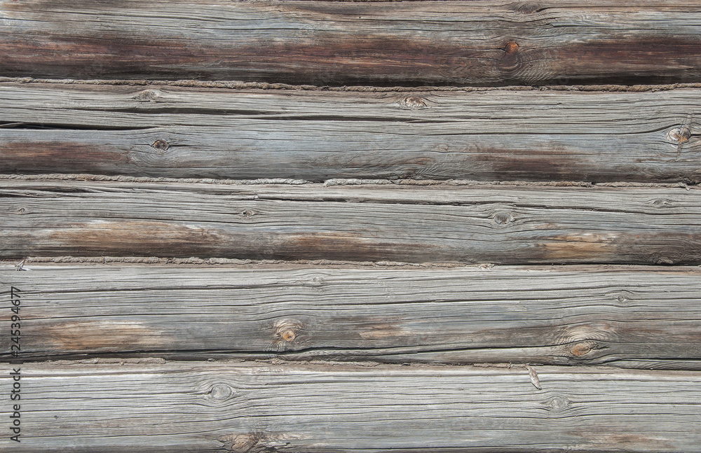 Fototapeta premium Natural old wooden logs background