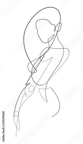 Female Figure continuous Line Vector Graphic