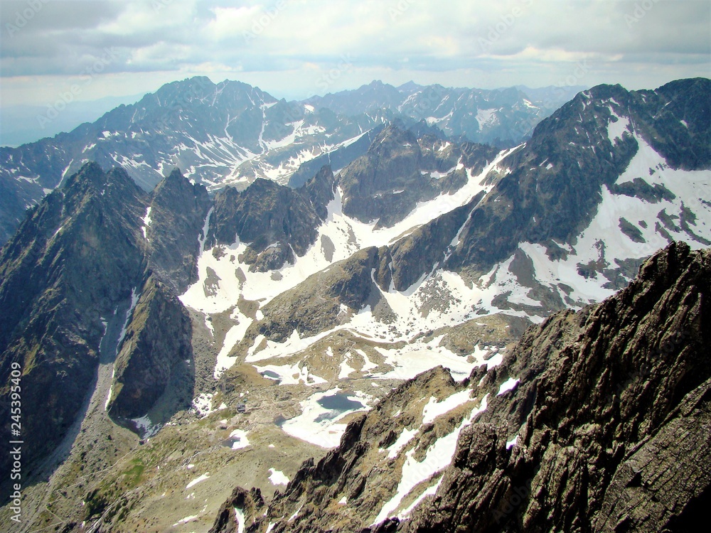 View from the Łomnica Mount in the Tatra Mountains