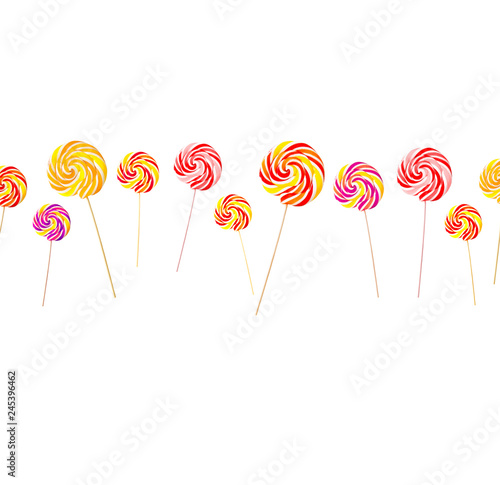 Colorful candies on white background © busra
