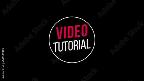 Video Tutorial Text Animation, with Black, Green and Transparent Background. Motion Graphics with Alpha Channel. Just Drop It into Your Project. photo