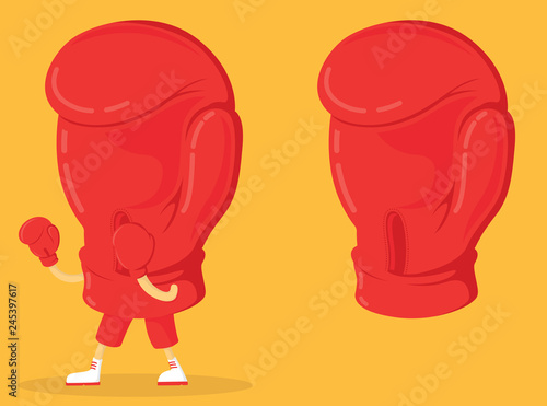 Boxing glove vector illustration. Boxer, sport, fight, gloves, equipment design concept