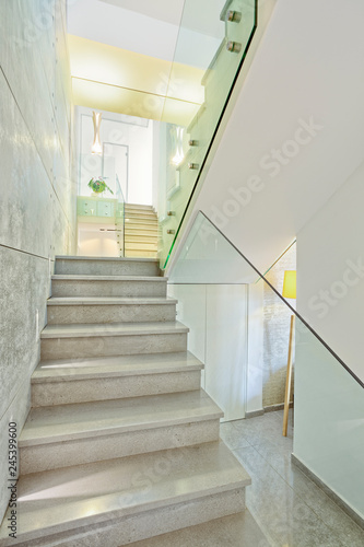 View of  marble stairs in modern house- Home Styling