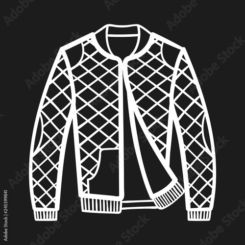 Winter jacket outlined icon in dark background