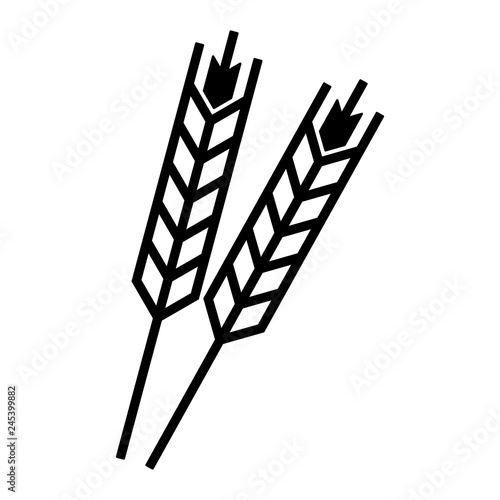 Fototapeta Naklejka Na Ścianę i Meble -  Wheat food symbol in black and white