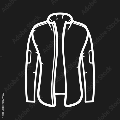 Winter jacket outlined icon in dark background