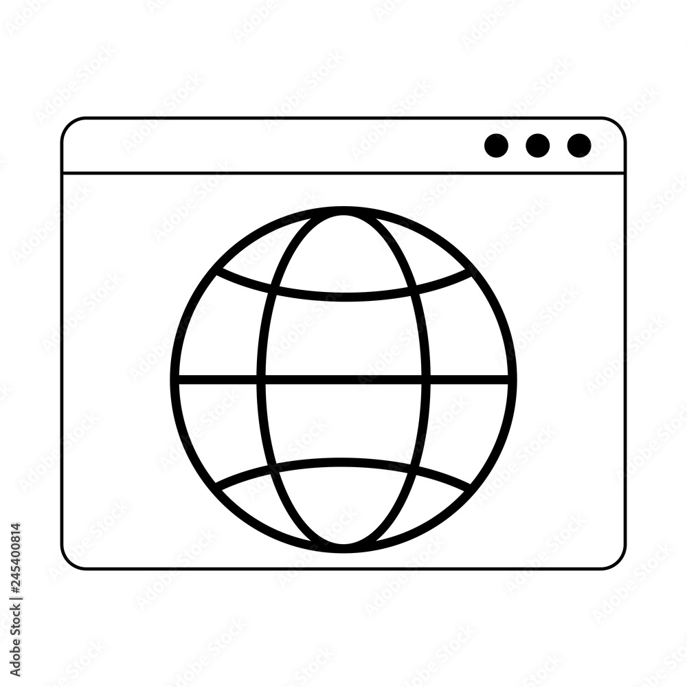 website with global sphere symbol in black and white website with global sphere symbol in black and white