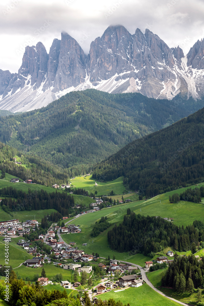Spring mountains panorama of Italian Alps. Dolomites.