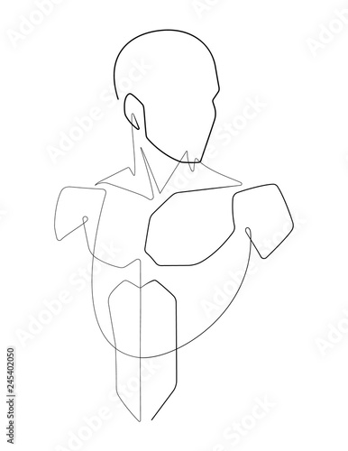 Male Figure Continuous Vector Line Graphic
