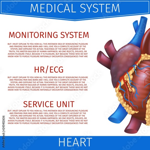 Realistic Vector Illustration Medical System Heart