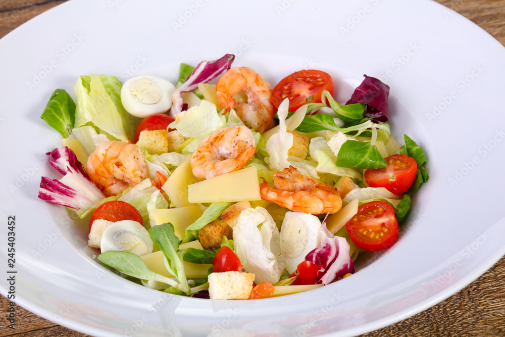 Caesar with prawns Caesar with prawns