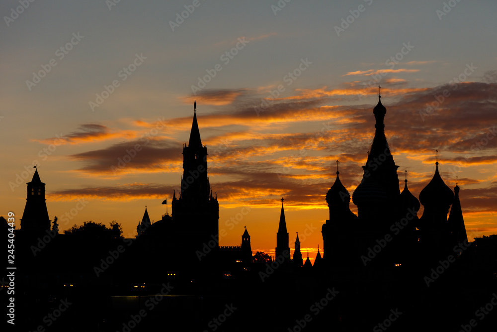 Sunset on the Red Square in Moscow Russia