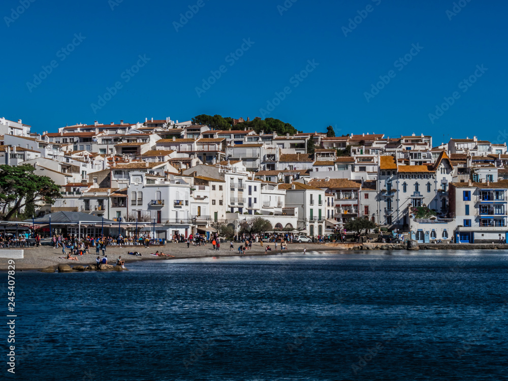 Beautiful shoreline of Spanish coastal town Cadaques