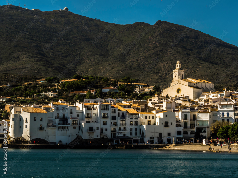 Beautiful shoreline of Spanish coastal town Cadaques